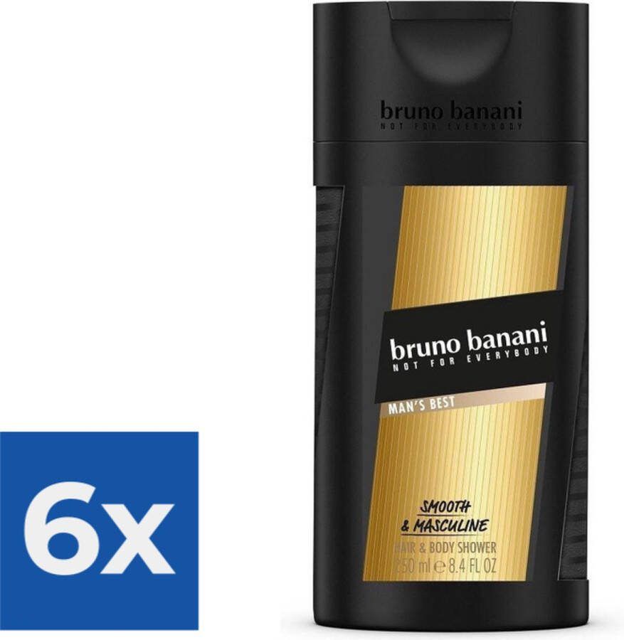 Bruno Banani Douchegel Men  Hair & Body Man s Best 250 ml Voordeelverpakking 6 stuks