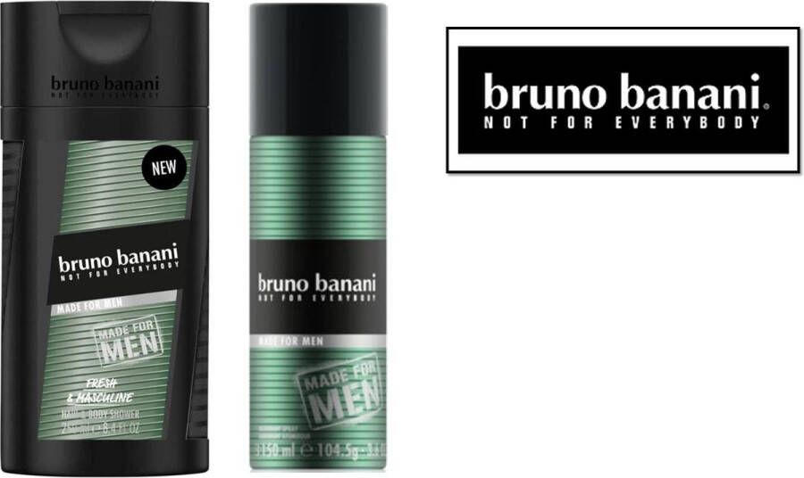 Bruno Banani Made for Men Douchegel Flacon 250 ml & Deodorant Bodyspray 150 ml