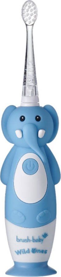 Brush Baby Brush-Baby Electrische Oplaadbare Kindertandenborstel WildOnes Evie de Olifant 0 10 jaar 3 opzetborstels 2 poetsstanden Timer & Pulse Disco licht Zuignapvoet
