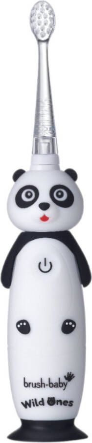 Brush Baby Brush-Baby Electrische Oplaadbare Kindertandenborstel WildOnes Pan-Pan de Panda 0 10 jaar 3 opzetborstels 2 poetsstanden Timer & Pulse Disco licht Zuignapvoet