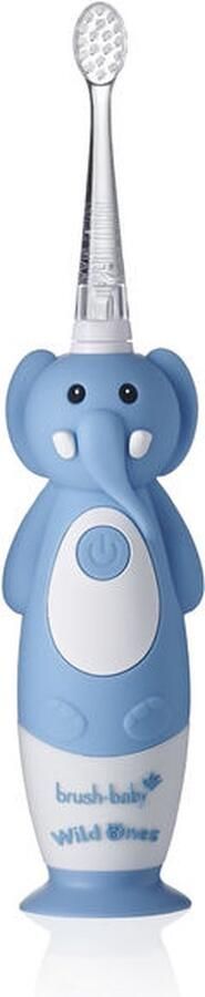 Brush-Baby “Voordeel Set Olifant” Electrische Oplaadbare Kindertandenborstel + Tandpasta WildOnes Evie de Olifant 0 10 jaar 3 opzetborstels 2 poetsstanden Timer & Pulse Disco licht Zuignapvoet