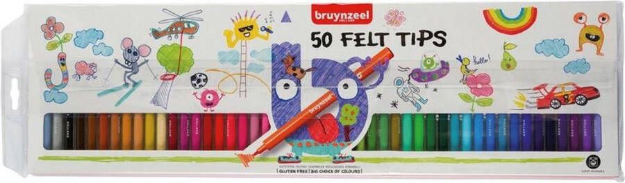 Bruynzeel 50 stuks top kwaliteit viltstiften Speelgoed viltstiften
