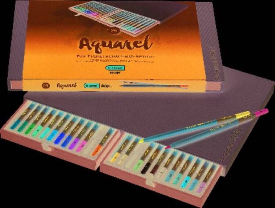 BRUYNZEEL Design Aquarel box 24 aquarelpotloden met penseel