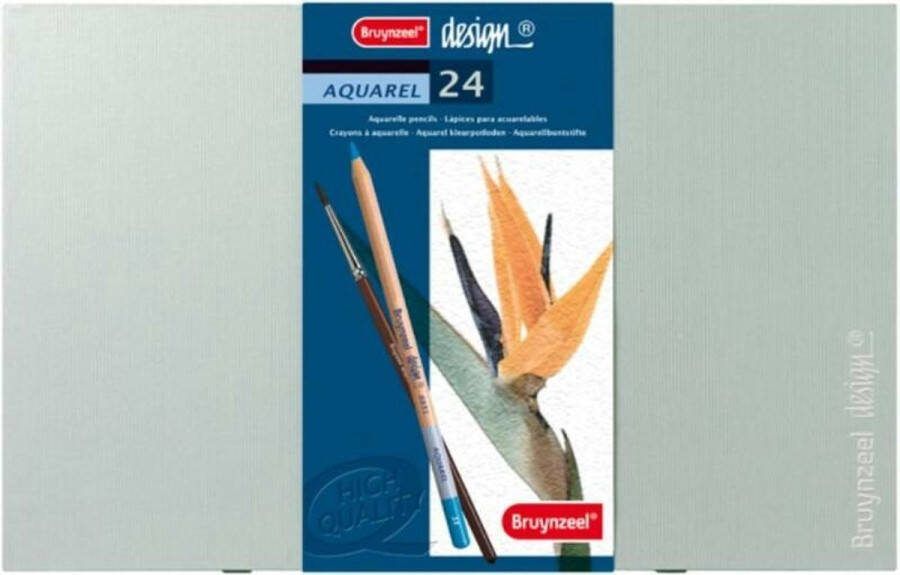 BRUYNZEEL Design Aquarel box 24 aquarelpotloden met penseel