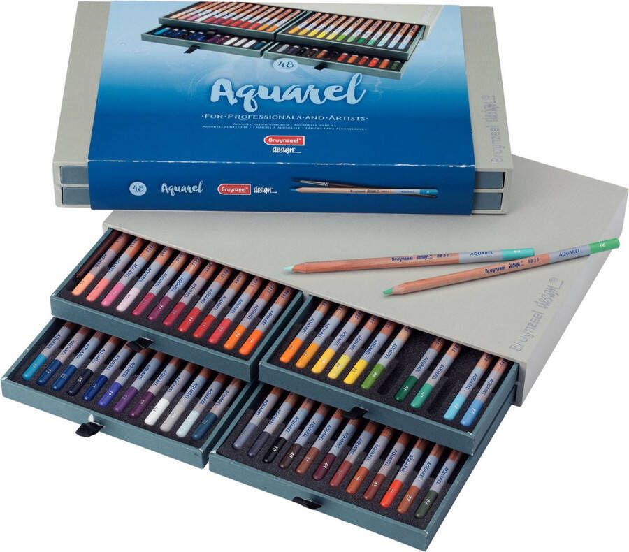 BRUYNZEEL Design box 48 aquarelpotloden met penseel