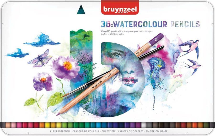 BRUYNZEEL Expression blik 36 aquarelpotloden met penseel