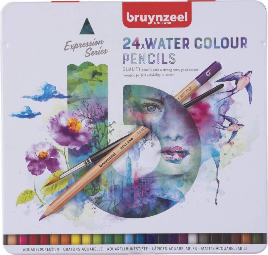 BRUYNZEEL Expression blik 24 aquarelpotloden met penseel