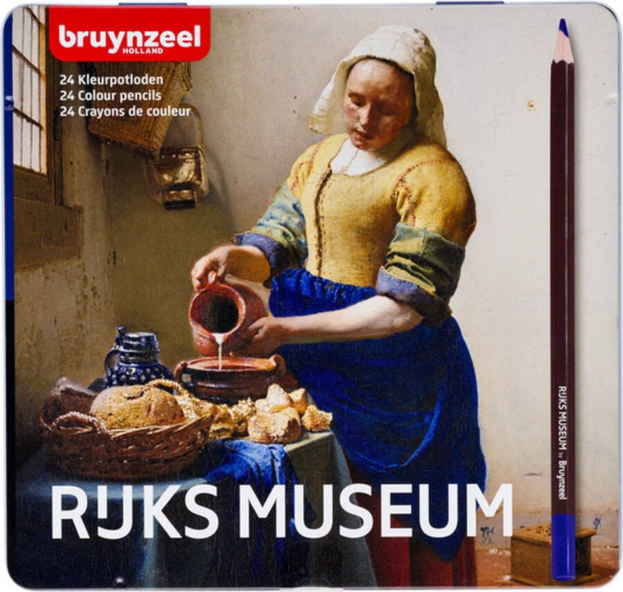 BRUYNZEEL Hollandse Meesters blik 24 kleurpotloden Het Melkmeisje van Vermeer