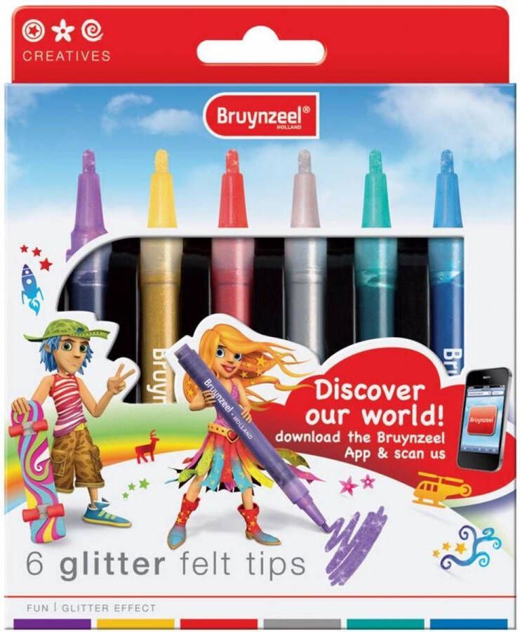 BRUYNZEEL Inspiring Young 6 glitterstiften