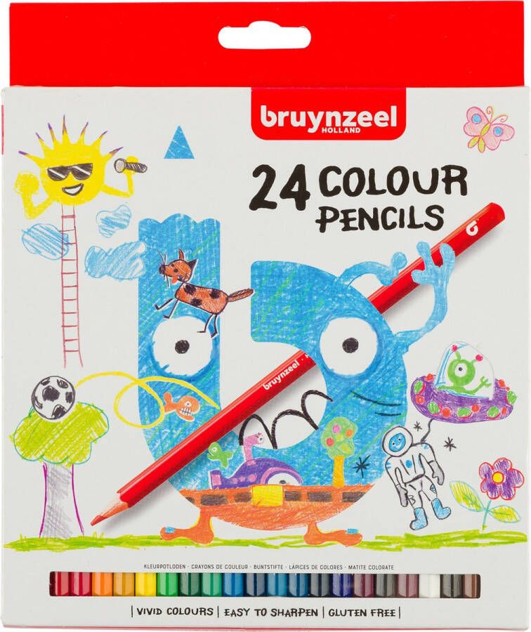 Merkloos 24x Bruynzeel kleurpotloden voor kinderen Hobby viltstiften