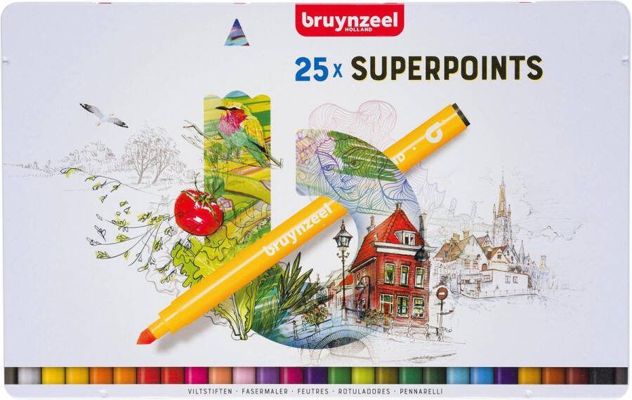 BRUYNZEEL Expression blik 25 super viltstiften met witte wis-stift
