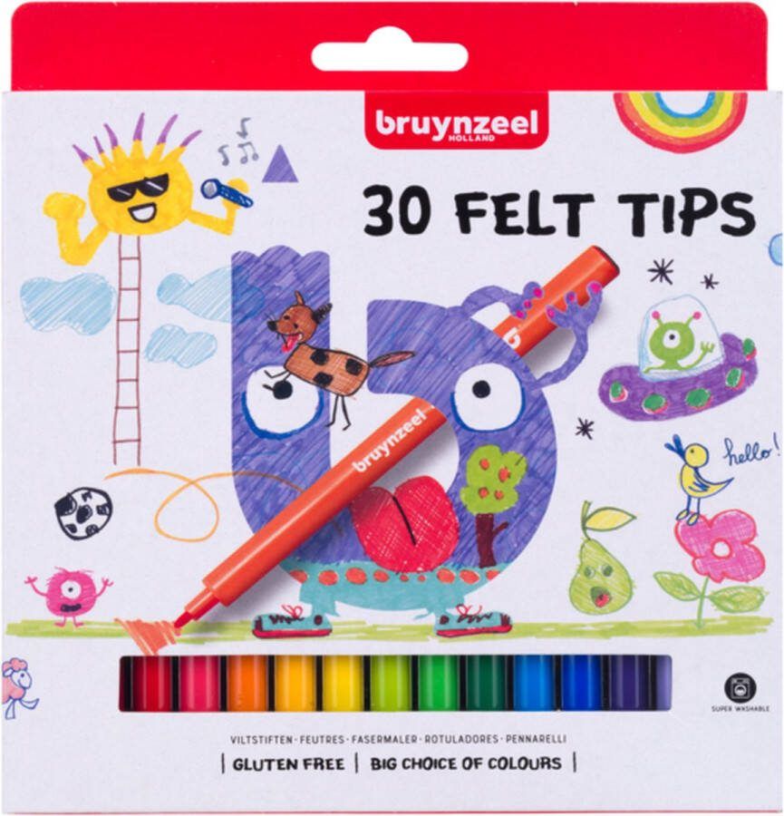 BRUYNZEEL Viltstiften set 30 kleuren