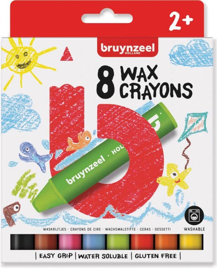 BRUYNZEEL Waskrijt Kids set à 8 stuks assorti 6 stuks 6 stuks