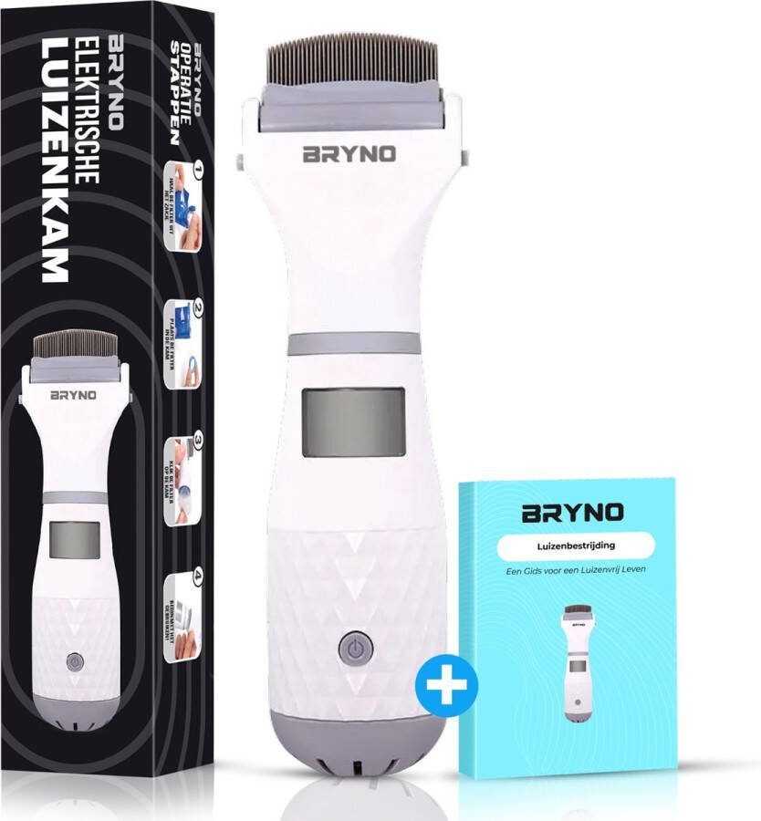 Bryno Elektrische Luizenkam Voor Mens En Dier Inclusief E-Book Vlooienkam Netenkam Hondenkam Kattenkam
