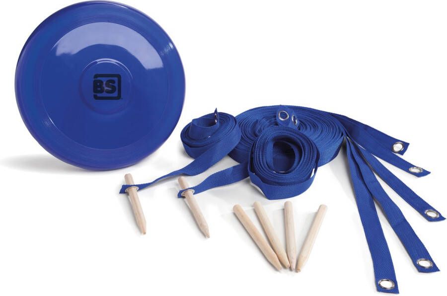 BS Toys frisbeeset Ultimate Disk hout blauw 8-delig