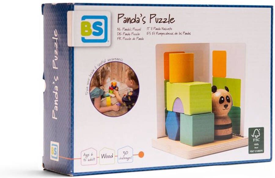 BS Toys Panda's Puzzel FSC Hout Vanaf 6 Jaar 20 Puzzels Train het ruimtelijk inzicht