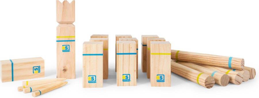 BS Toys Kubb Werpspel Zweeds Spel 2 tot 12 Spelers Buitenspeelgoed van Vurenhout Kubb spel kubb spel volwassenen Kubb spel original Kubb familiespel Buiten speelgoed Buitenspel Buiten Spellen Tuin Speelgoed