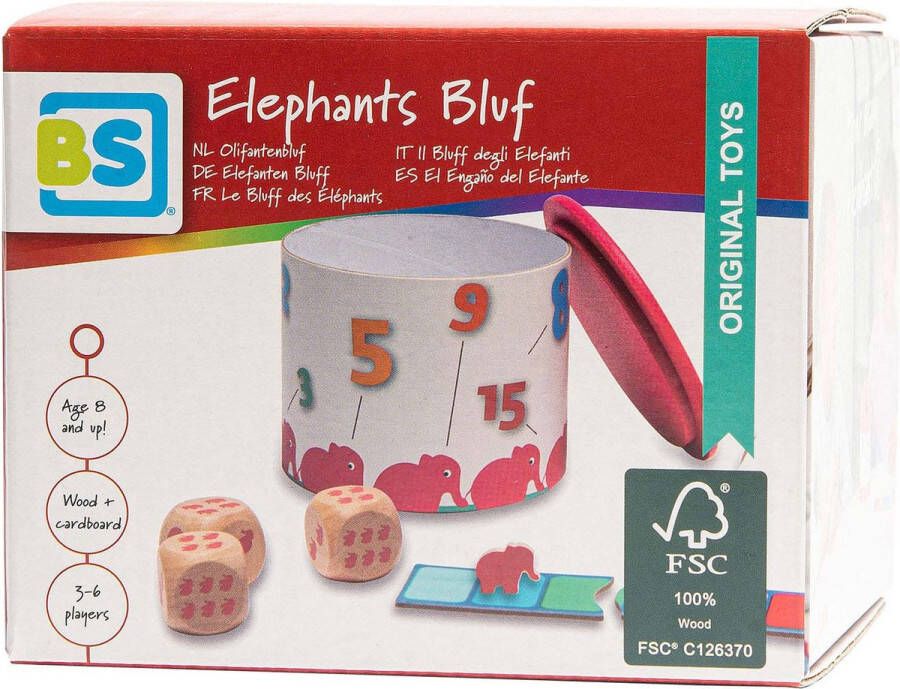 BS Toys Olifantenbluf Hout FSC Dobbelspel 3 tot 6 spelers