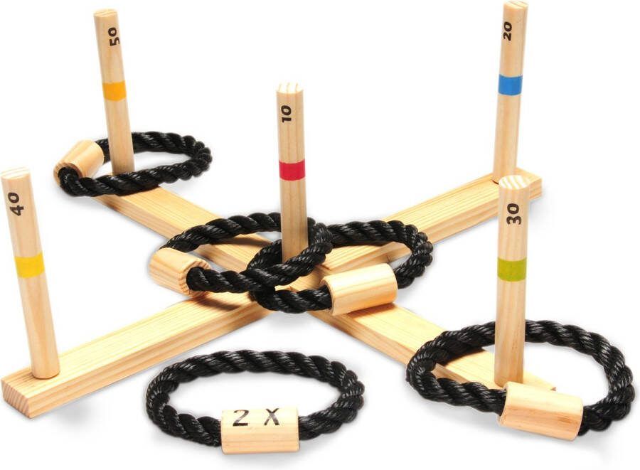 BS Toys Ringwerpen Werpspel Buitenspeelgoed vanaf 6 Jaar Ring Gooien Speelgoed 5 Ringen 50x50x10 cm Kerstcadeau