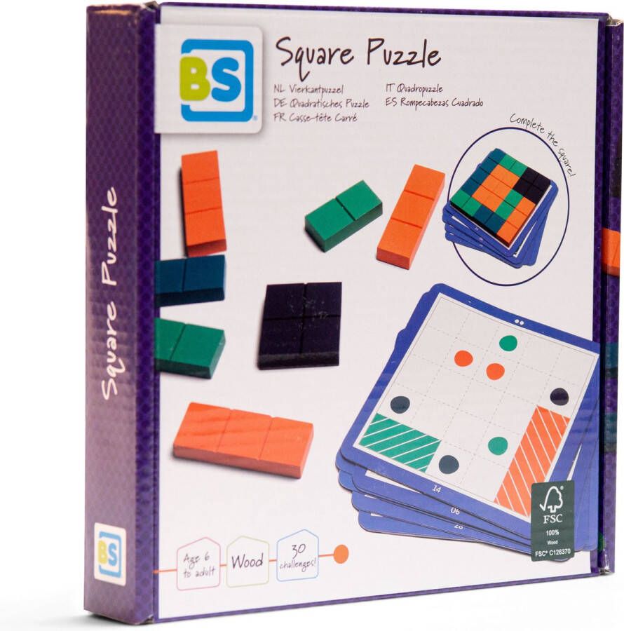 BS Toys Vierkantpuzzel Educatief Speelgoed Hout Vanaf 6 Jaar Kinderspel Kerst Kadootjes Kerstkado Kinderen