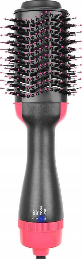 Iso Trade Magic Brush 3 in 1 keramische föhnborstel voor drogen en stylen zwart roze