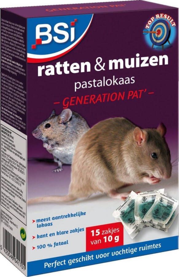 BSI Generation Pat': Pastalokaas tegen muizen Muizengif Raffenvergif 150 g (15x10g)