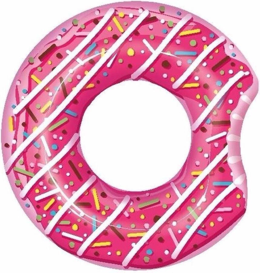 Merkloos Speelgoed roze opblaas donut 107 cm Zwembanden