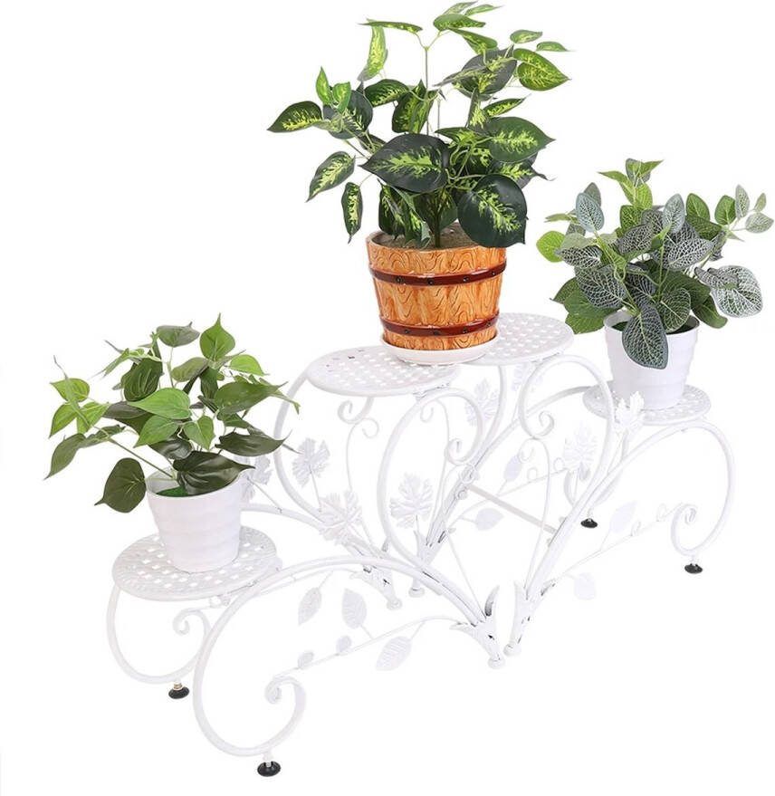 Btd 2 Delig Metalen Plantenstandaard Klassiek Wit Plantenstandaard Plantenrek Plantenstandaard Klassiek Bloempot Houder Bloempot Houder Klassiek Kleur Wit Metaal Klassieke Uitstraling Barrok Style Klassieke Uitstraling