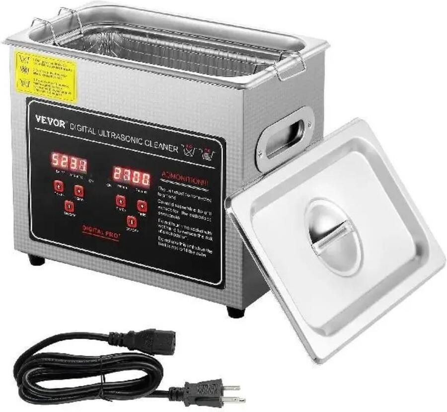 Btd 3 Liter Ultrasoon Reiniger Ultrasoon Reiniger Duurzaam 304 RVS Digitale Tijd En Temperatuur Controle Draagbaar 33-40 KHZ Ultrasone Golven Ideaal Voor Sierraden Brillen Horloges En Metalen Gereedschappen Diepe Reinigingskracht