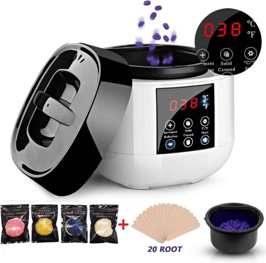 Btd Wax Apparaat Incl Wax Ontharen Wax Apparaat Ontharen Wax Verwarmer Wax Ketel Ontharingapparaat Wax Apparaat set Wax Machine Wax Beans Wax Parels Incl Verwijdering Houtjes