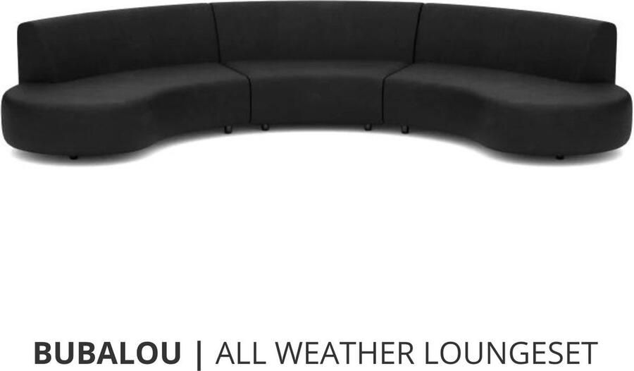 Bubalou Loungeset Bended Sofa Anthracite weerbestendig ronde buitenbank