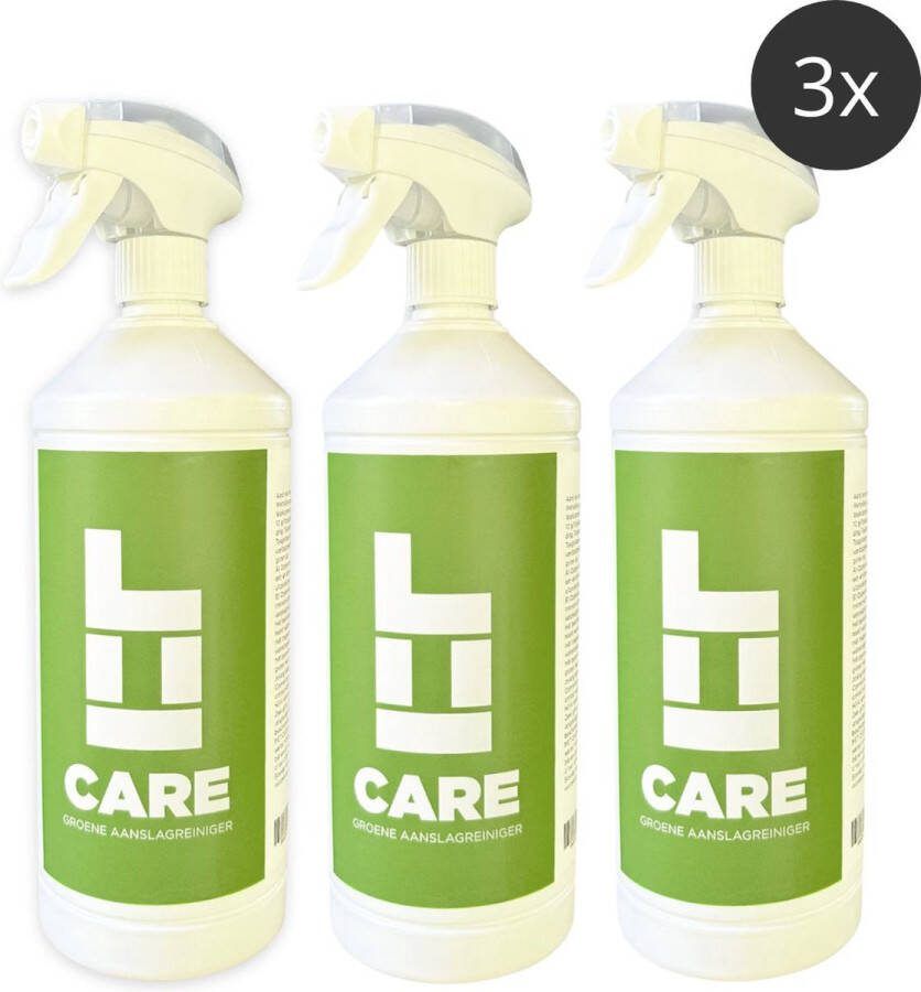 Bubalou Groene aanslagreiniger set 3 groene aanslagverwijderaar voor tuinmeubelen kant en klaar spray 1 liter