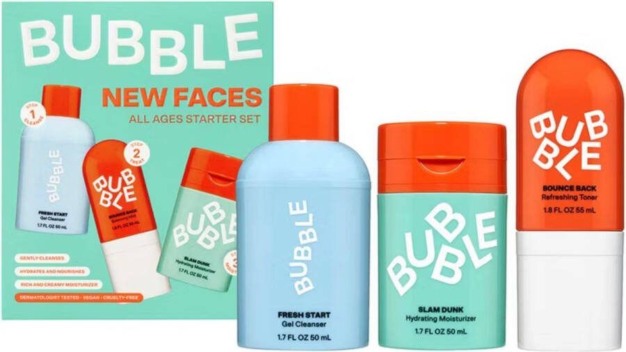 Bubble Skincare skin starter set 3-Delig Set Geschenk set Gezichtsverzorging