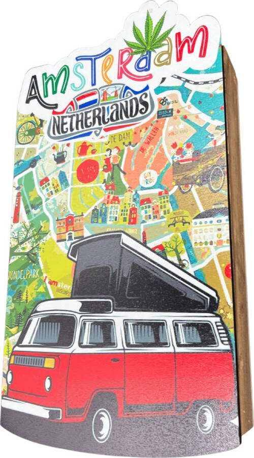 Bubidekor Houten Sleutelkastje voor binnen Industrieel Amsterdam Sleutelrekje Metalen klep Interieur Decoratie