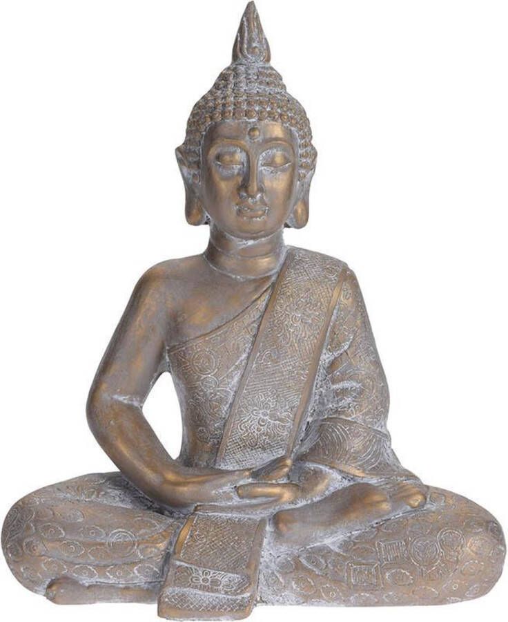 Buddha collection Boeddha zittend Tuinbeeld bronskleur 62.5cm