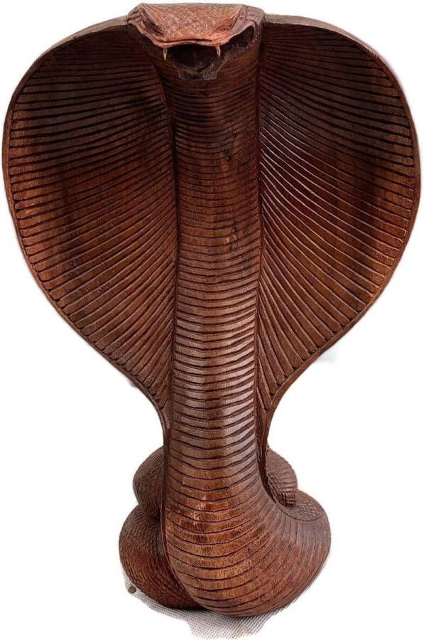 BuddhaShop houten slang houten beeld Bali Indonesie beeld gissende slang houten dier