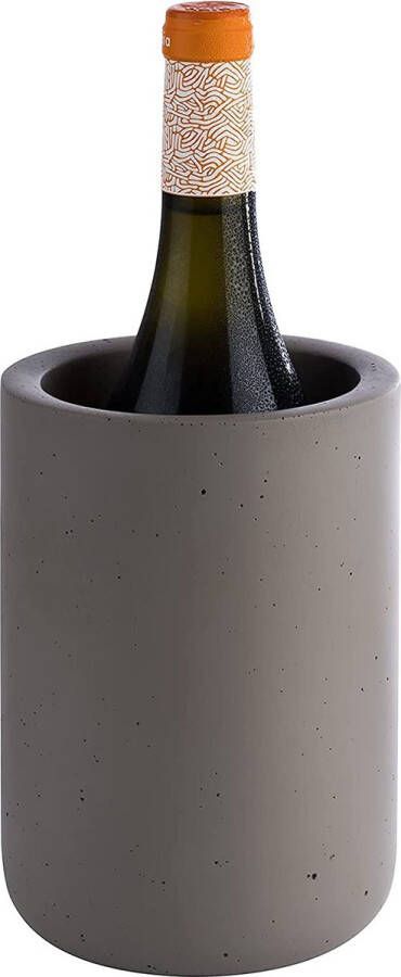 Buddy´s Bar Flessenkoeler Concrete hoogwaardige champagnekoeler van beton 12 x 19 cm meubelvriendelijke onderkant binnendiameter 10 cm wijnkoeler geschikt voor flessen van 0 7 l 1 5 l zwart
