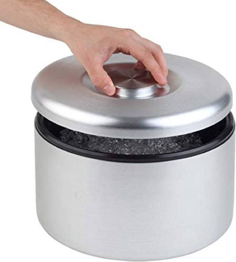 Buddy´s Bar IJsbox hoogwaardige ijsemmer met een inhoud van 6 liter aluminium geanodiseerd 27 cm x 27 cm x 20 cm niet vaatwasmachinebestendig