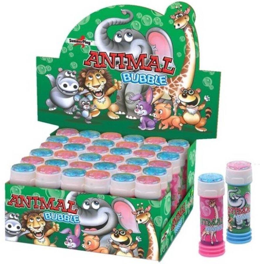 Budgetland Bellenblaas met spelletje Animal 60 ml 6 x display 36 stuks