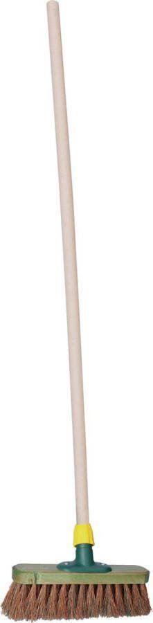 Buemag Brumag Straatbezem Greenwood voor buiten terrastegels en klinkers Harde haren bezemkop 28 cm breed Houten steel 120 cm
