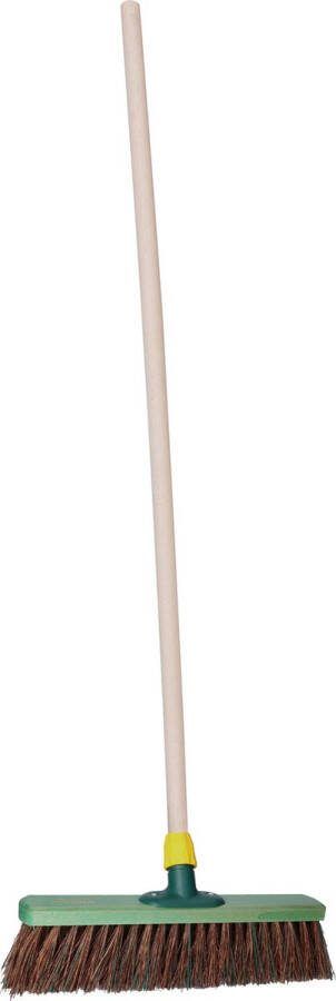 Buemag Brumag Straatbezem Greenwood voor buiten terrastegels en klinkers Harde haren bezemkop 40 cm breed Houten steel 120 cm