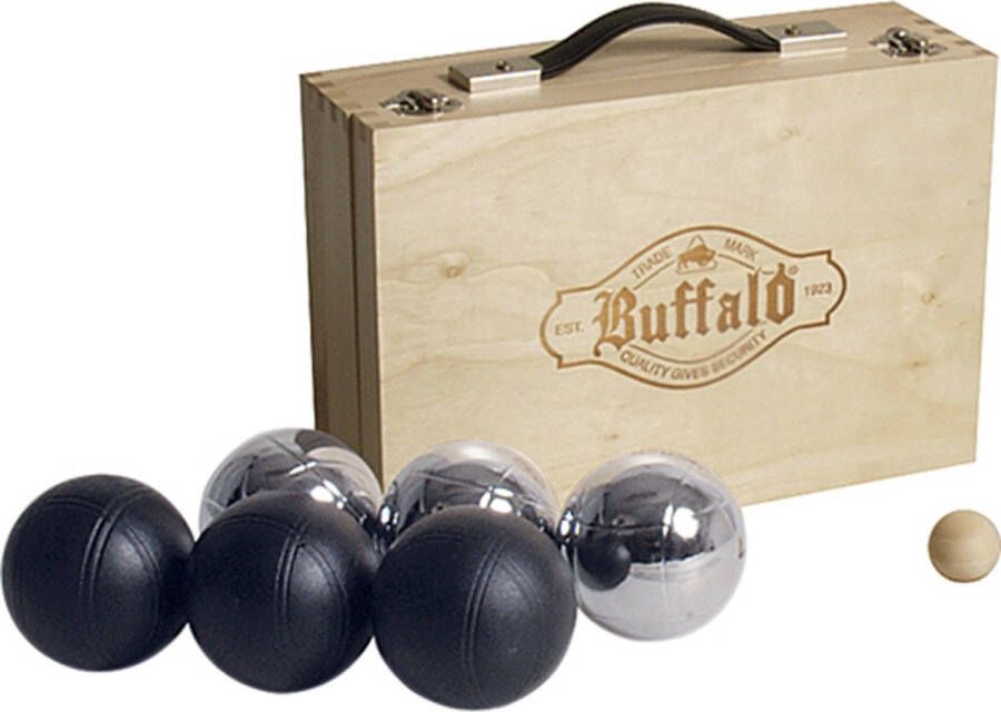 Buffalo Jeu de boules set gepoedercoat in houten doos