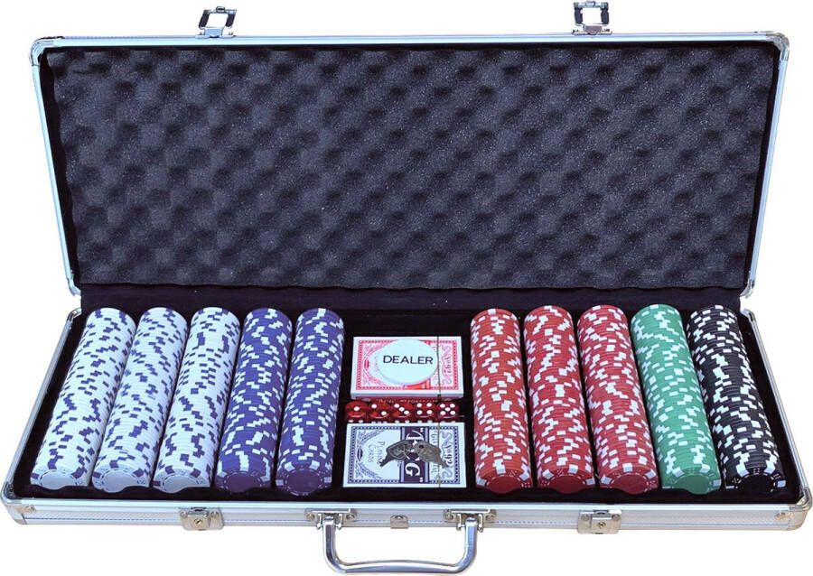 Buffalo Pokerset aluminium koffer 500 chips denkspel