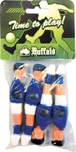 Buffalo tafelvoetbalpoppen 13 mm 4 stuks (blauw wit)