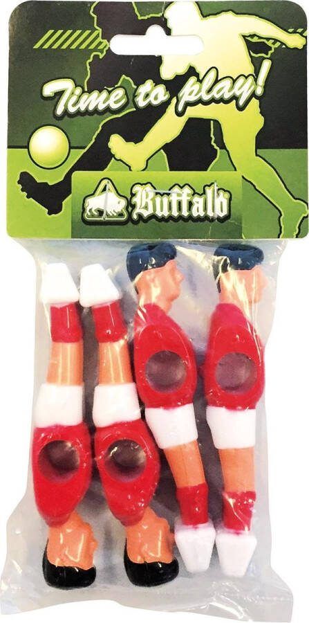 Buffalo Tafelvoetbalpoppen 13 mm 4 stuks (rood wit)