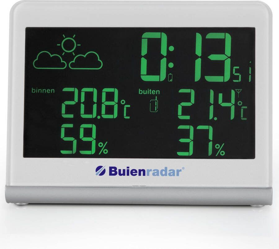 Buienradar Buienrader BR-600 weerstation Meet binnen-en buitentemperatuur met radio gestuurde klok
