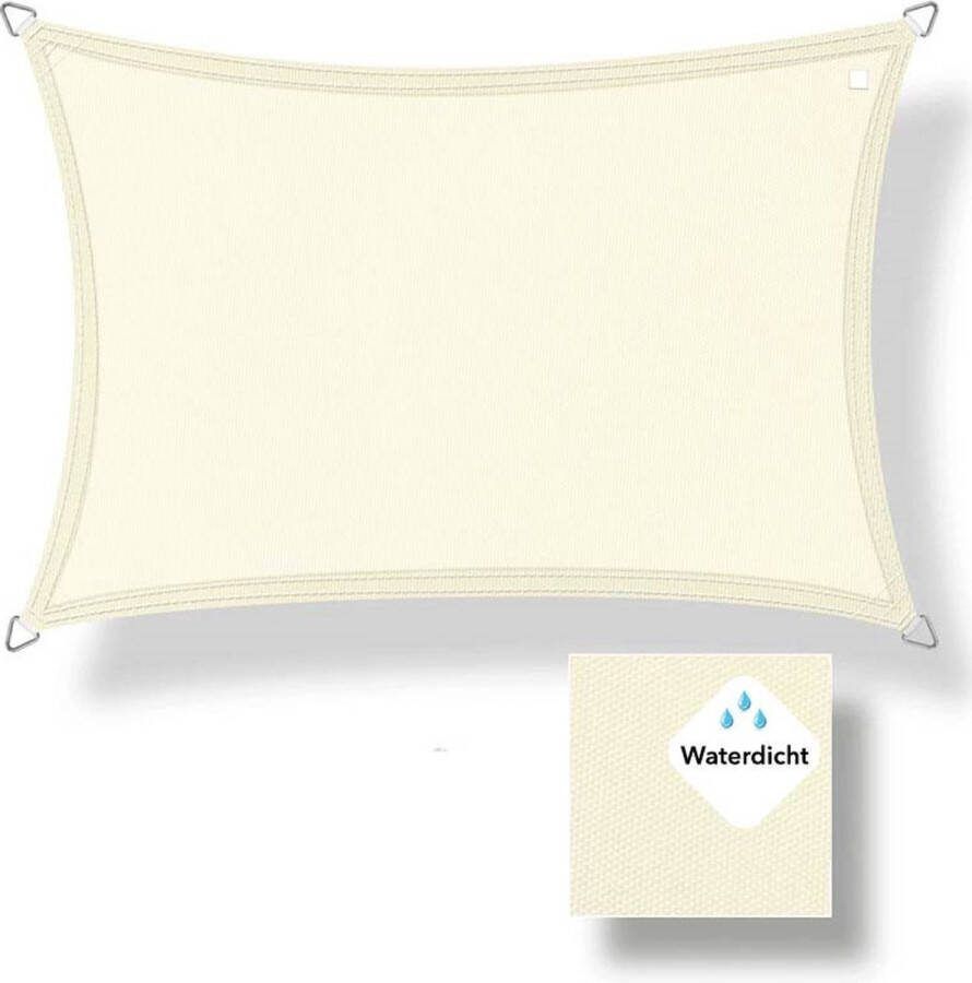 Buitenkado schaduwdoek waterdicht 2 5 x 4m creme wit