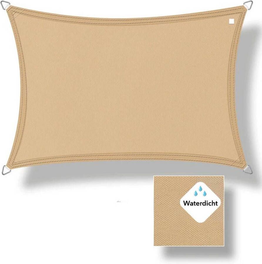 Buitenkado schaduwdoek waterdicht 2 x 4m zand beige