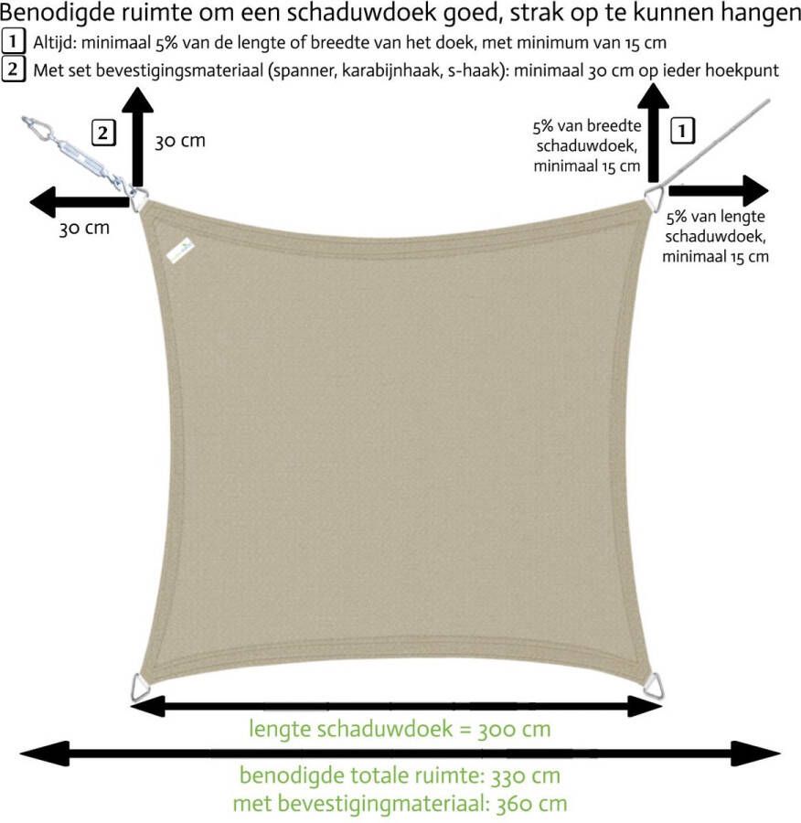 Buitenkado schaduwdoek waterdicht 3 5 x 3 5 x 4 95 creme wit