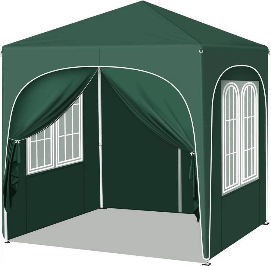 BukkitBow – Opvouwbare Partytent 2x2m – Oxford Stof en Metaal – UV-bestendig en Waterdicht – Verstelbaar in Hoogte Groen